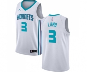 Men's Nike Jordan Charlotte Hornets #3 Jeremy Lamb Swingman White NBA Jersey - Association Edition