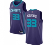 Men's Nike Jordan Charlotte Hornets #33 Alonzo Mourning Swingman Purple NBA Jersey Statement Edition