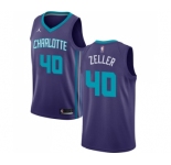 Men's Nike Jordan Charlotte Hornets #40 Cody Zeller Swingman Purple NBA Jersey Statement Edition