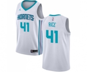Men's Nike Jordan Charlotte Hornets #41 Glen Rice Swingman White NBA Jersey - Association Edition