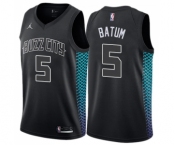 Men's Nike Jordan Charlotte Hornets #5 Nicolas Batum Swingman Black NBA Jersey - City Edition