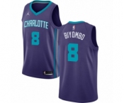 Men's Nike Jordan Charlotte Hornets #8 Bismack Biyombo Authentic Purple NBA Jersey Statement Edition