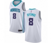 Men's Nike Jordan Charlotte Hornets #8 Bismack Biyombo Authentic White NBA Jersey - Association Edition