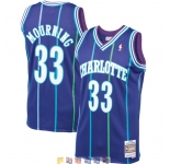 Mitchell And Ness Hornets #33 Alonzo Mourning Purple Throwback Stitched NBA Jersey