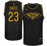 nba new orleans hornets #23 anthony davis black[gold lettering fashion]