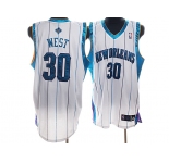nba new orleans hornets #30 west white(stripe)