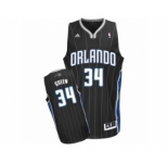 Men's Adidas Orlando Magic #34 Jeff Green Swingman Black Alternate NBA Jersey