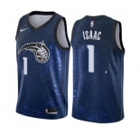 Men's Nike Orlando Magic #1 Jonathan Isaac Swingman Blue NBA Jersey - City Edition