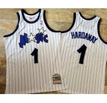 Men's Orlando Magic #1 Penny Hardaway 1993-94 White Hardwood Classics Soul AU Throwback Jersey