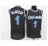 Men's Orlando Magic #1 Tracy Mcgrady Black Mitchell & Ness Black Retired Player Jersey