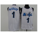 Men's Orlando Magic #1 Tracy Mcgrady White Mitchell & Ness Black Retired Player Jersey