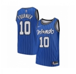 Men's Orlando Magic #10 Evan Fournier Authentic Blue Hardwood Classics Basketball Jersey