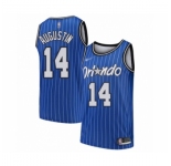 Men's Orlando Magic #14 D.J. Augustin Authentic Blue Hardwood Classics Basketball Jersey