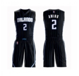 Men's Orlando Magic #2 Al-Farouq Aminu Swingman Black Basketball Suit Jersey Statement Edition