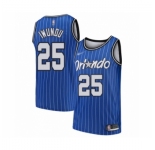Men's Orlando Magic #25 Wes Iwundu Authentic Blue Hardwood Classics Basketball Jersey