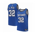 Men's Orlando Magic #32 Shaquille O'Neal Authentic Blue Hardwood Classics Basketball Jersey