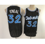 Men's Orlando Magic #32 Shaquille O'neal 1994-95 Black Hardwood Classics Soul Swingman Throwback Jersey