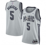 Men's Orlando Magic #5 Paolo Banchero Silver 2024-25 City Edition Stitched Basketball Jersey