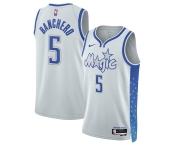 Men's Orlando Magic #5 Paolo Banchero Silver 2025-26 City Edition Stitched Basketball Jersey