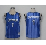 nba orlando magic #1 hardaway blue[hardaway](pinstripes)