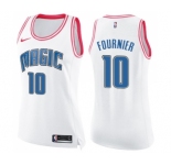 Women's Nike Orlando Magic #10 Evan Fournier Swingman White Pink Fashion NBA Jersey