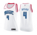 Women's Nike Orlando Magic #4 Arron Afflalo Swingman White Pink Fashion NBA Jersey