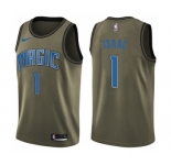 Youth Nike Orlando Magic #1 Jonathan Isaac Swingman Green Salute to Service NBA Jersey