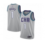 Women's Jordan Charlotte Hornets #1 Muggsy Bogues Swingman Gray Basketball Jersey - 2019-20 City Edition