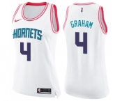 Women's Nike Charlotte Hornets #4 Devonte Graham Swingman White Pink Fashion NBA Jersey