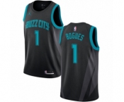 Women's Nike Jordan Charlotte Hornets #1 Muggsy Bogues Swingman Black NBA Jersey - 2018-19 City Edition