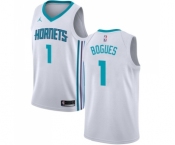 Women's Nike Jordan Charlotte Hornets #1 Muggsy Bogues Swingman White NBA Jersey - Association Edition