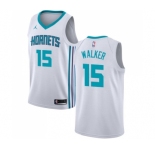 Women's Nike Jordan Charlotte Hornets #15 Kemba Walker Swingman White NBA Jersey - Association Edition
