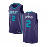 Women's Nike Jordan Charlotte Hornets #2 Larry Johnson Swingman Purple NBA Jersey Statement Edition