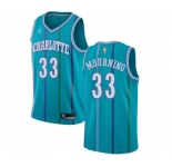 Women's Nike Jordan Charlotte Hornets #33 Alonzo Mourning Authentic Aqua Hardwood Classics NBA Jersey