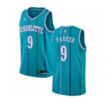 Women's Nike Jordan Charlotte Hornets #9 Tony Parker Authentic Aqua Hardwood Classics NBA Jersey