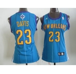 women nba new orleans hornets #23 anthony davis blue(stripe)