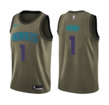 Youth Nike Charlotte Hornets #1 Malik Monk Swingman Green Salute to Service NBA Jersey