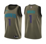 Youth Nike Charlotte Hornets #1 Muggsy Bogues Swingman Green Salute to Service NBA Jerse
