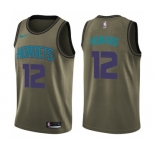 Youth Nike Charlotte Hornets #12 Dwight Howard Swingman Green Salute to Service NBA Jersey