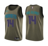 Youth Nike Charlotte Hornets #14 Michael Kidd-Gilchrist Swingman Green Salute to Service NBA Jersey