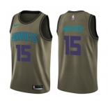 Youth Nike Charlotte Hornets #15 Kemba Walker Swingman Green Salute to Service NBA Jersey