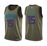 Youth Nike Charlotte Hornets #15 Percy Miller Swingman Green Salute to Service NBA Jersey