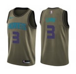 Youth Nike Charlotte Hornets #3 Jeremy Lamb Swingman Green Salute to Service NBA Jersey
