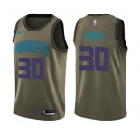 Youth Nike Charlotte Hornets #30 Dell Curry Swingman Green Salute to Service NBA Jersey