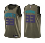 Youth Nike Charlotte Hornets #33 Alonzo Mourning Swingman Green Salute to Service NBA Jersey