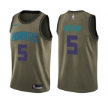 Youth Nike Charlotte Hornets #5 Nicolas Batum Swingman Green Salute to Service NBA Jerse