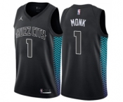 Youth Nike Jordan Charlotte Hornets #1 Malik Monk Swingman Black NBA Jersey - City Edition