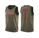 Men Nike Houston Rockets #1 Trevor Ariza Green Salute to Service NBA Swingman Jersey