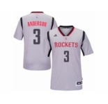 Men's Adidas Houston Rockets #3 Ryan Anderson Authentic Grey Alternate NBA Jersey