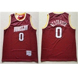 Men's Houston Rockets #0 Russell Westbrook Red Checkerboard Hardwood Classics Jersey